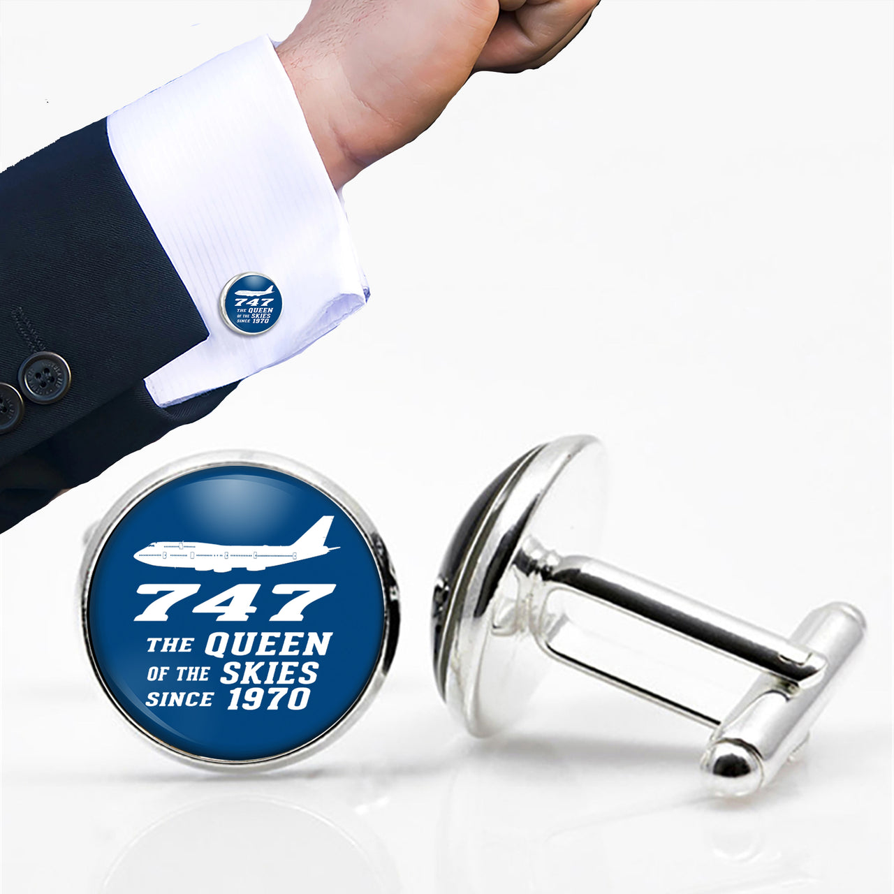 Boeing 747 - Queen of the Skies (2) Designed Cuff Links