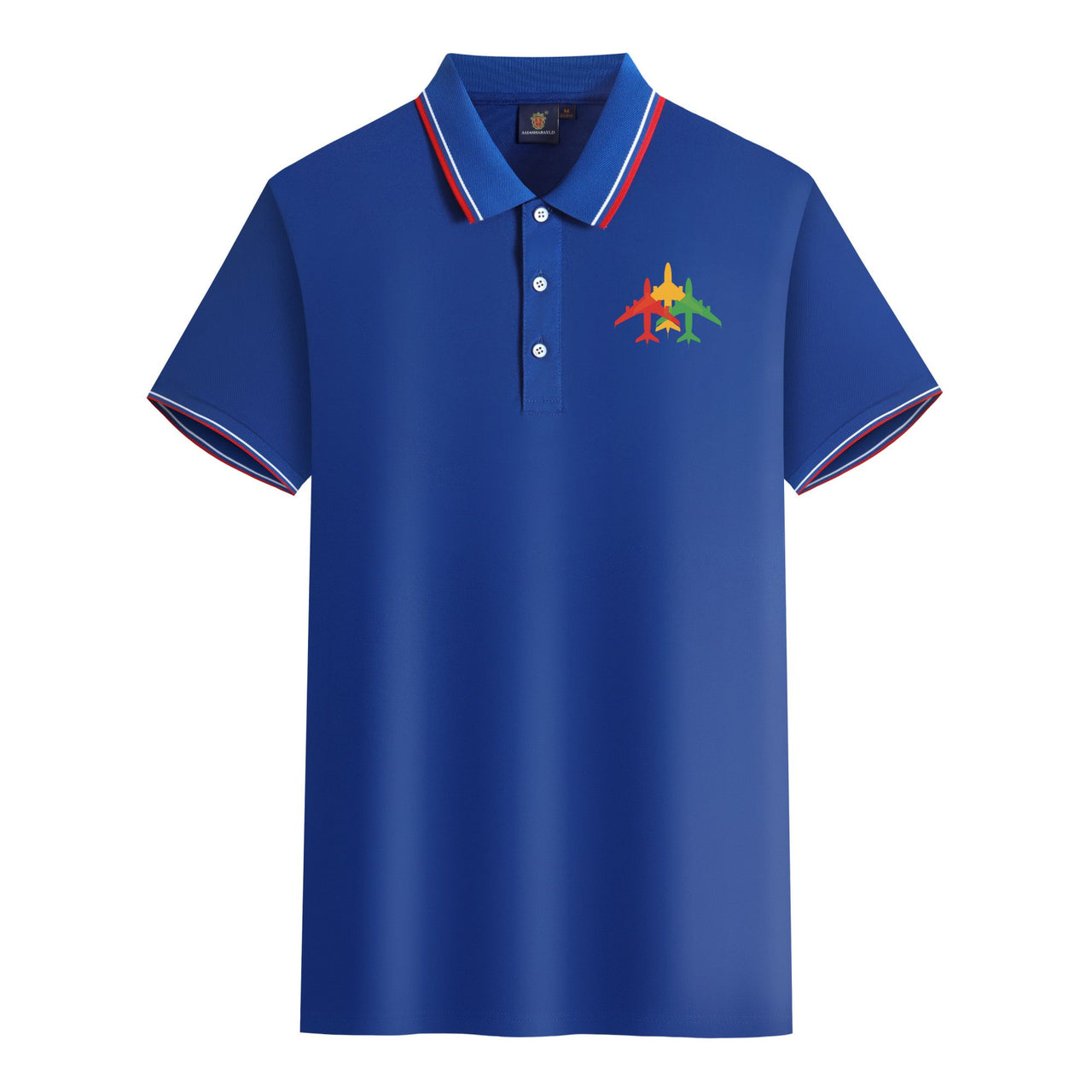 Colourful 3 Airplanes Designed Stylish Polo T-Shirts