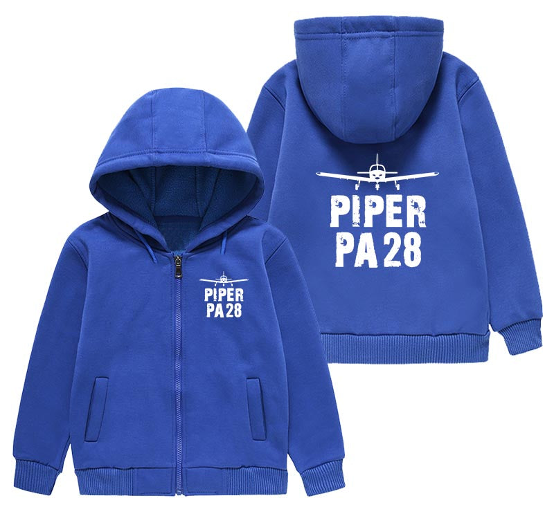 Piper PA28 & Plane Designed "CHILDREN" Zipped Hoodies