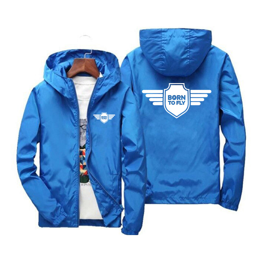 Born To Fly & Badge Designed Thin Windbreaker Jackets