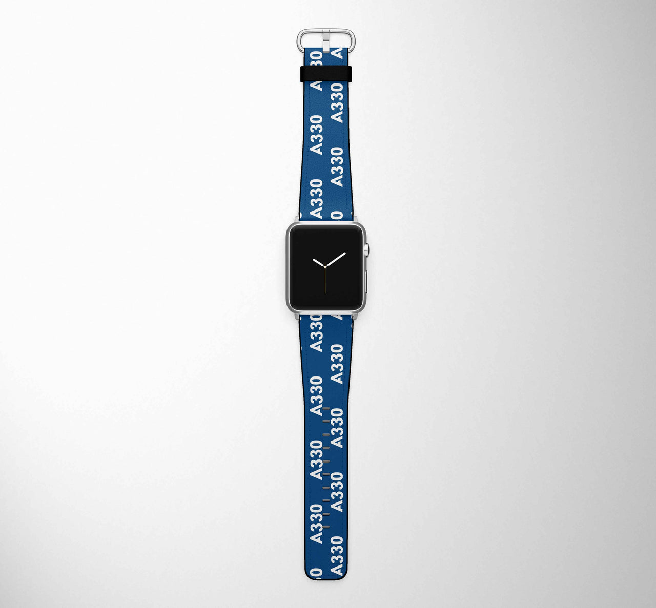 A330 Flat Text Designed Leather Apple Watch Straps