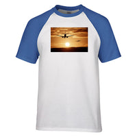 Thumbnail for Two Aeroplanes During Sunset Designed Raglan T-Shirts