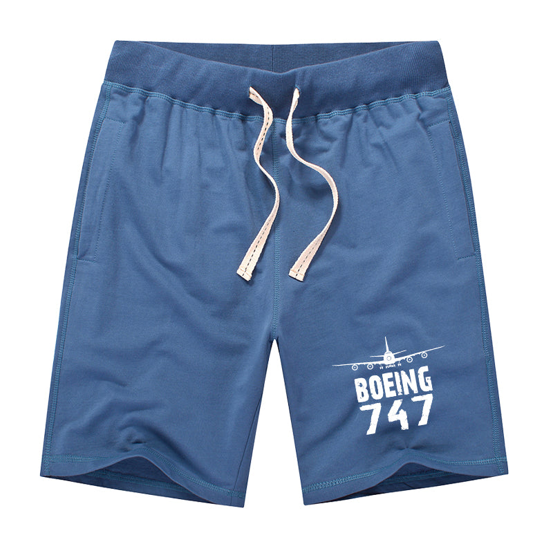 Boeing 747 & Plane Designed Cotton Shorts