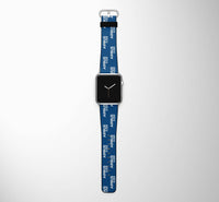 Thumbnail for Airbus A320 & Text Designed Leather Apple Watch Straps