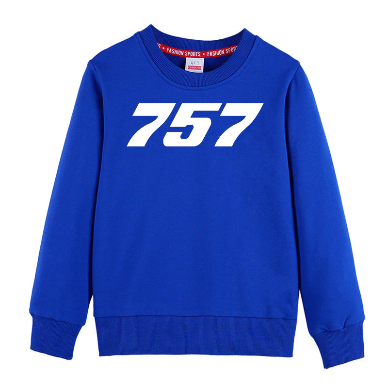 757 Flat Text Designed "CHILDREN" Sweatshirts