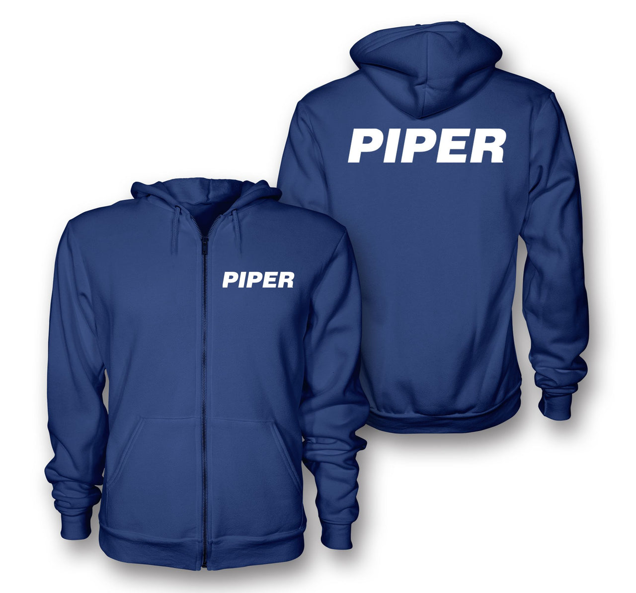 Piper & Text Designed Zipped Hoodies