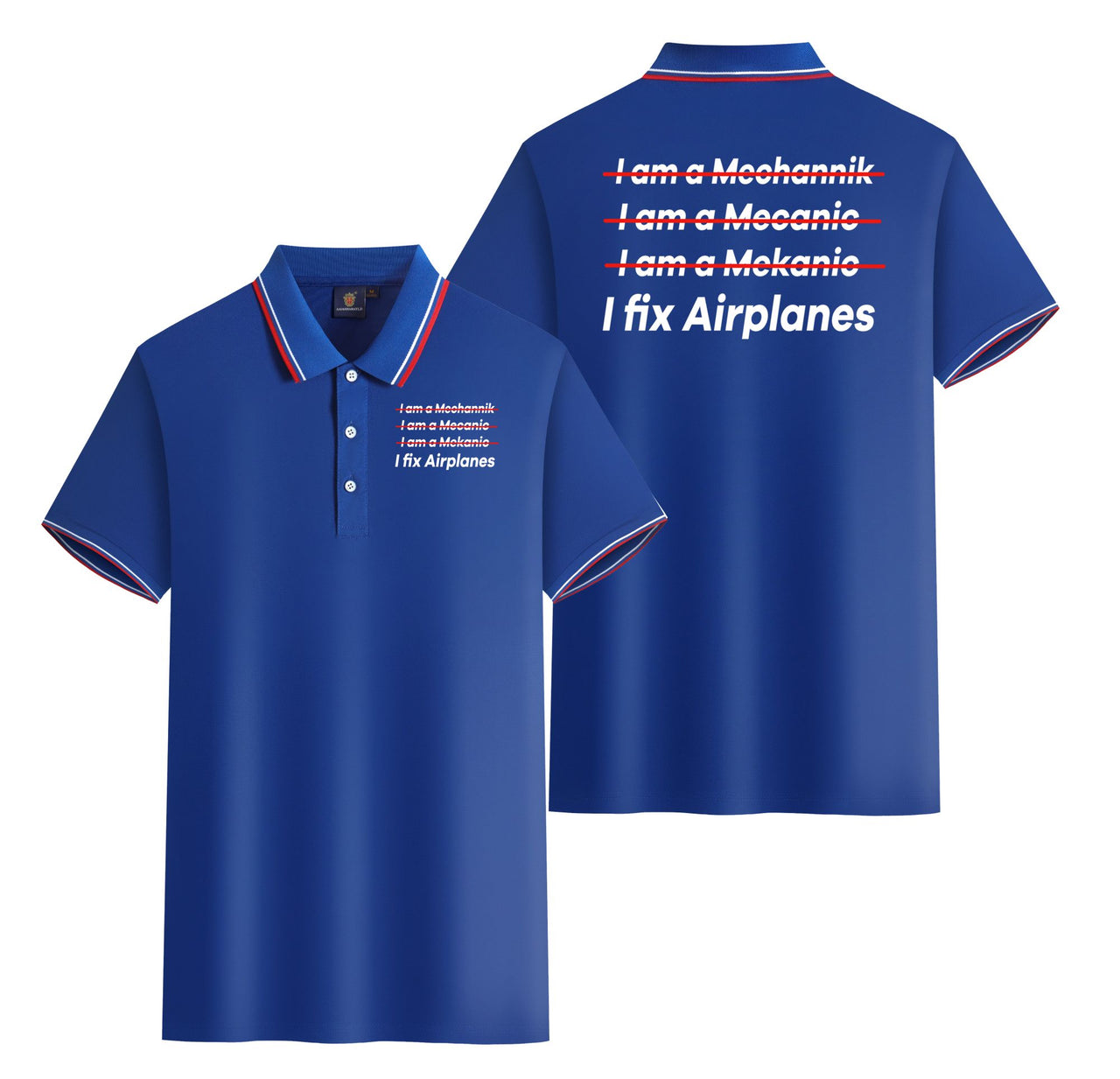 I Fix Airplanes Designed Stylish Polo T-Shirts (Double-Side)