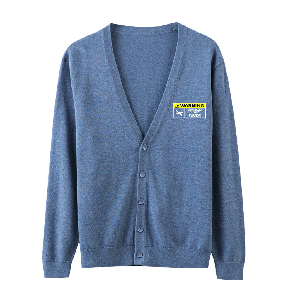 Warning May Constantly Talk About Aviation Designed Cardigan Sweaters