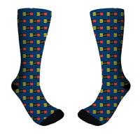 Thumbnail for Eat Sleep Fly (Colourful) Designed Socks