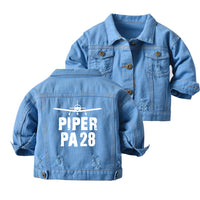 Thumbnail for Piper PA28 & Plane Designed Children Denim Jackets