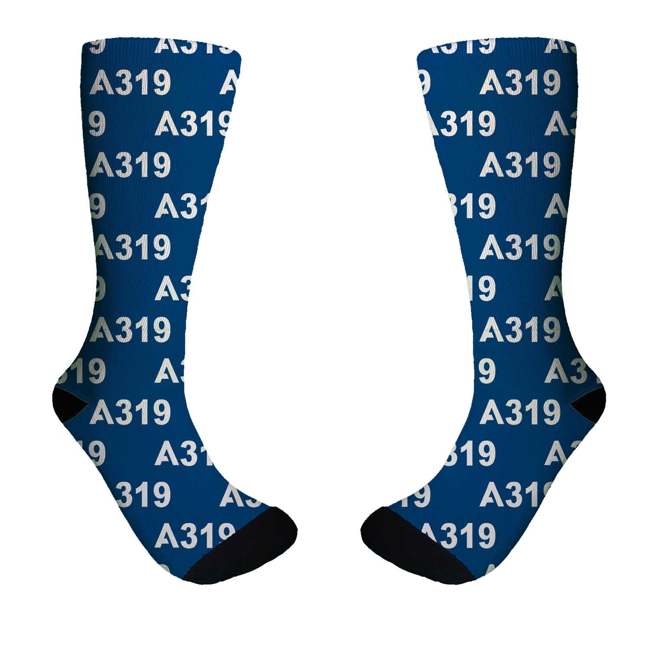 A319 Flat Text Designed Socks