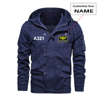 Thumbnail for A321 Flat Text Designed Cotton Jackets