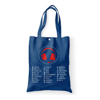 Thumbnail for Aviation Alphabet 3 Designed Tote Bags