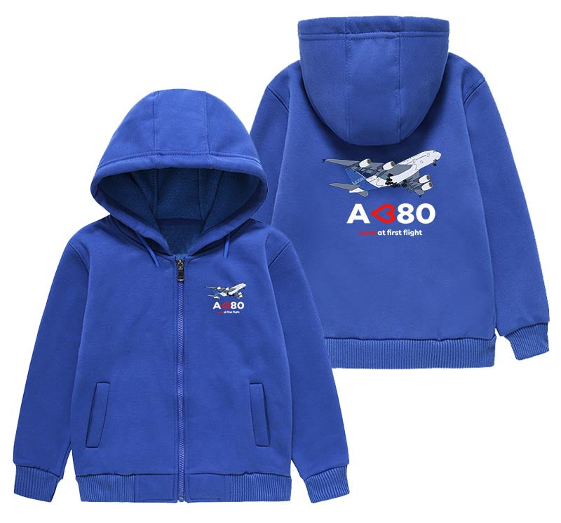 Airbus A380 Love at first flight Designed "CHILDREN" Zipped Hoodies