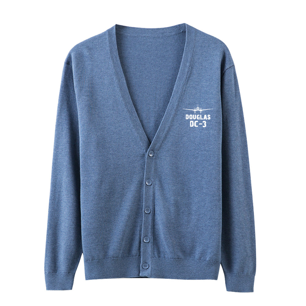 Douglas DC-3 & Plane Designed Cardigan Sweaters