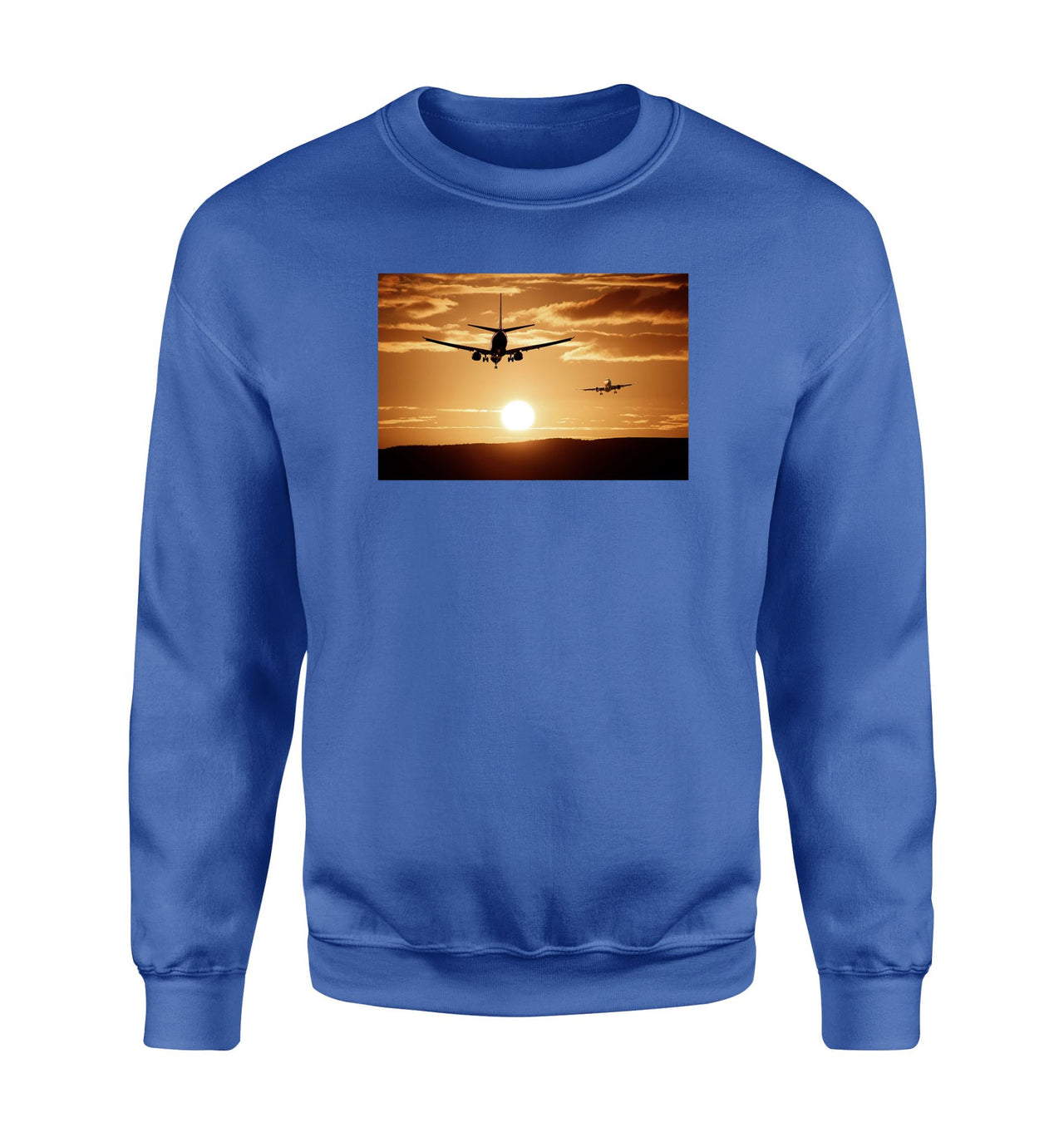 Two Aeroplanes During Sunset Designed Sweatshirts