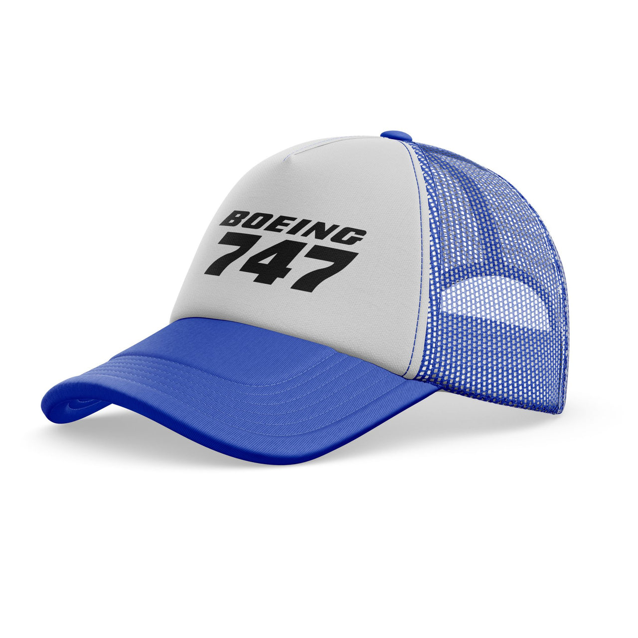 Boeing 747 & Text Designed Trucker Caps & Hats