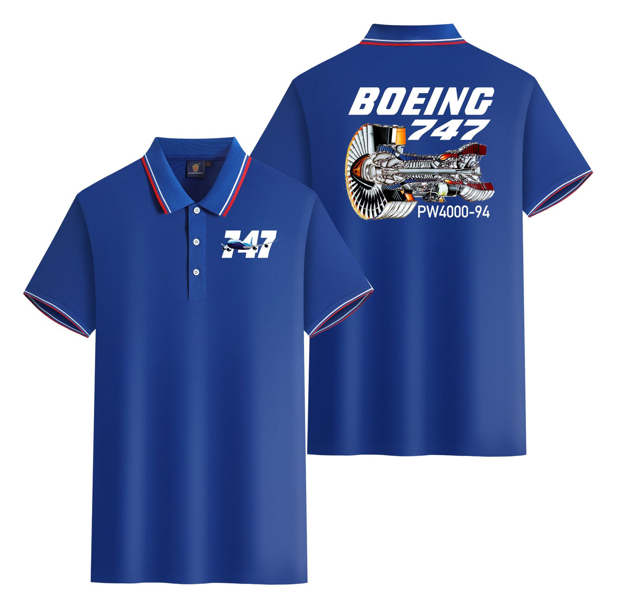 Boeing 747 & PW4000-94 Engine Designed Stylish Polo T-Shirts (Double-Side)