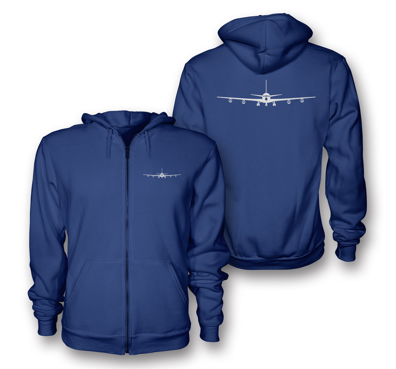 Boeing 707 Silhouette Designed Zipped Hoodies