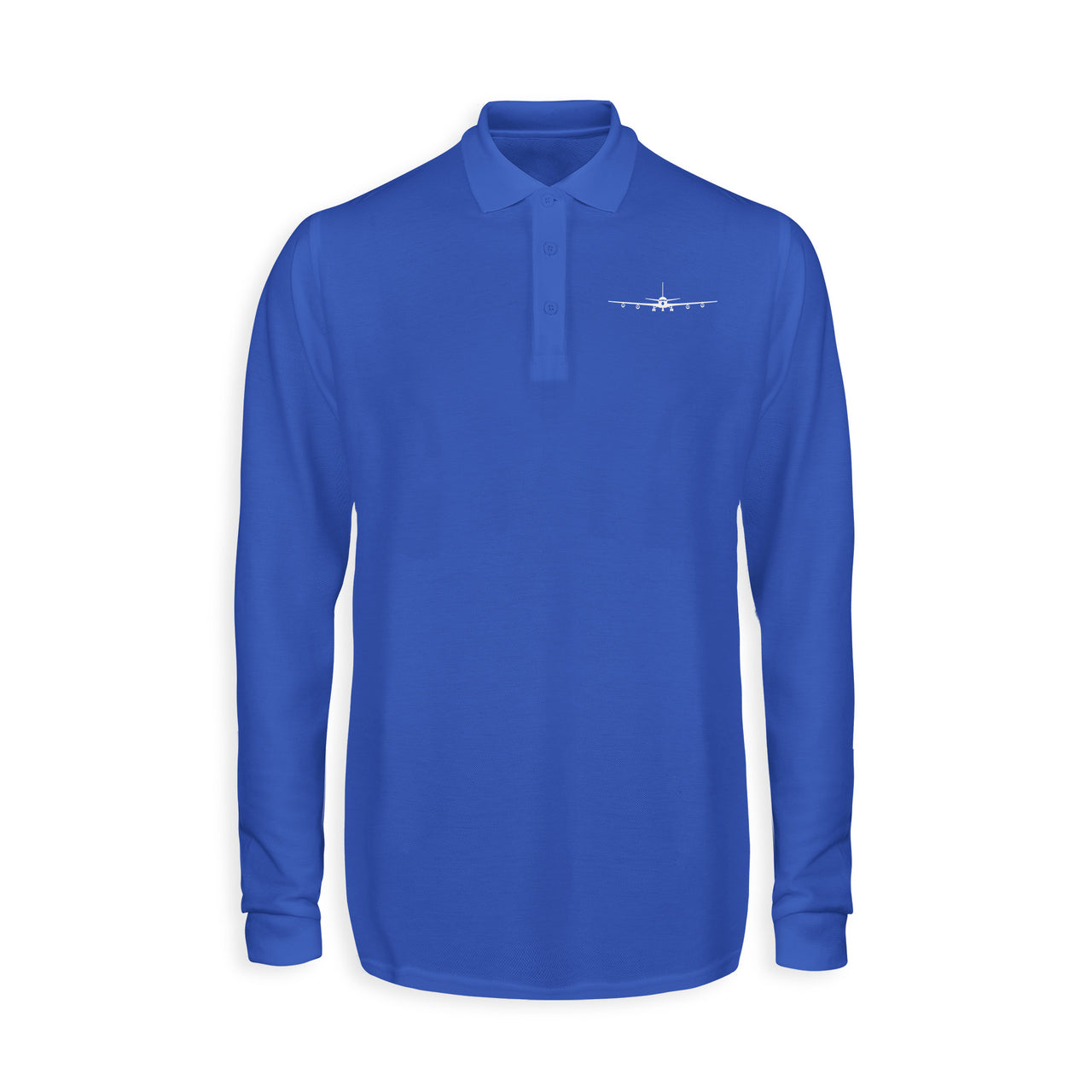 Boeing 707 Silhouette Designed Long Sleeve Polo T-Shirts