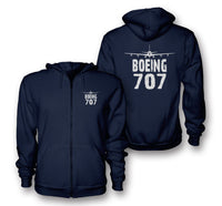 Thumbnail for Boeing 707 & Plane Designed Zipped Hoodies