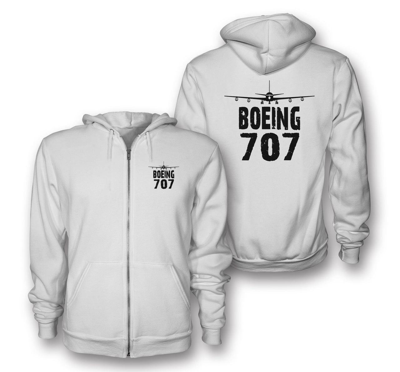 Boeing 707 & Plane Designed Zipped Hoodies