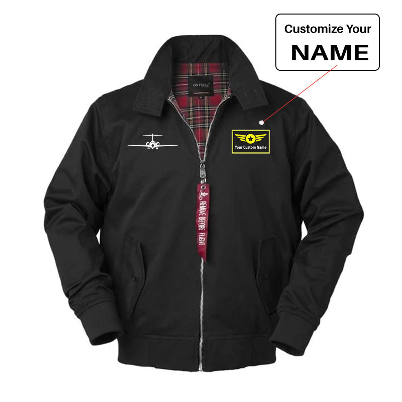 Boeing 717 Silhouette Designed Vintage Style Jackets