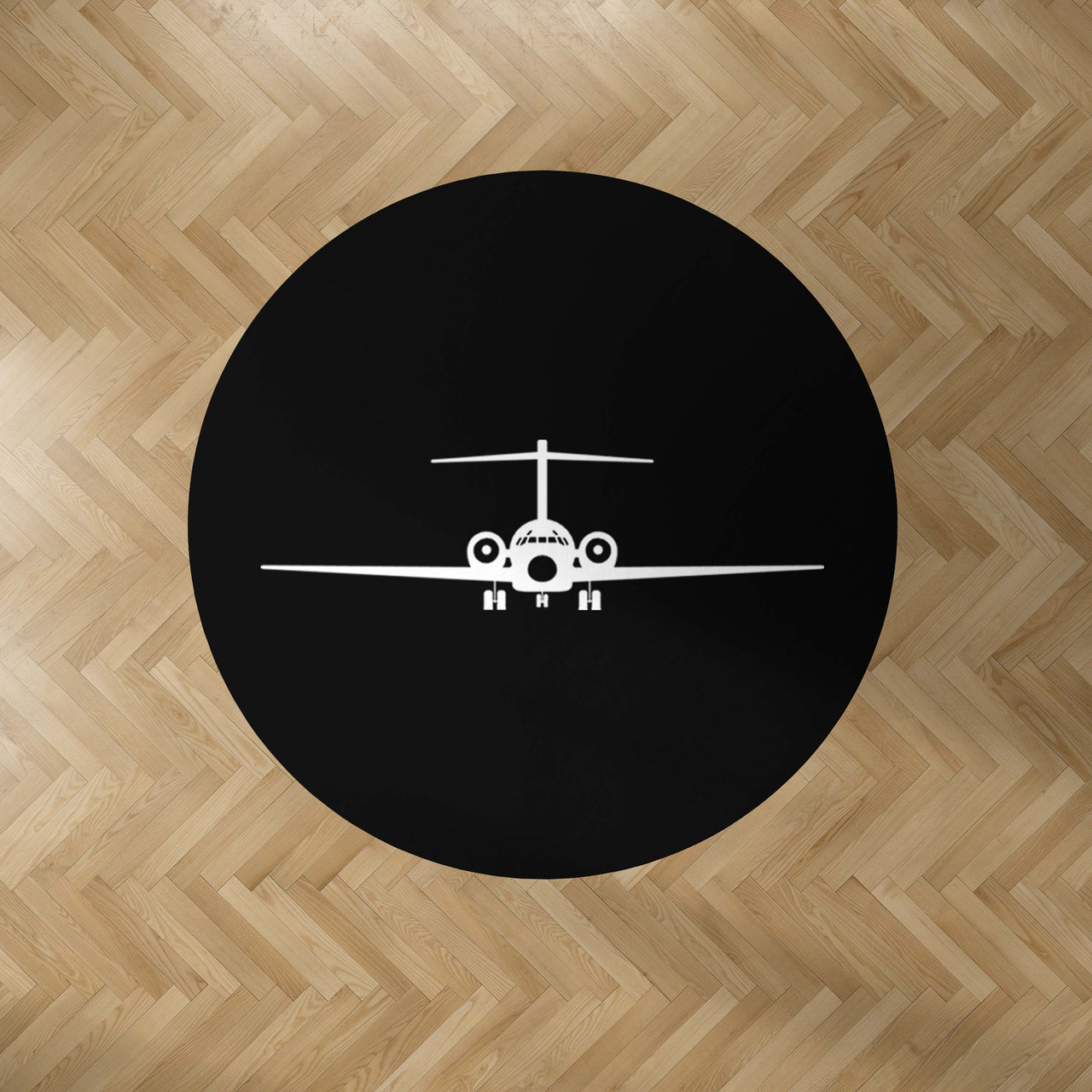 Boeing 717 Silhouette Designed Carpet & Floor Mats (Round)