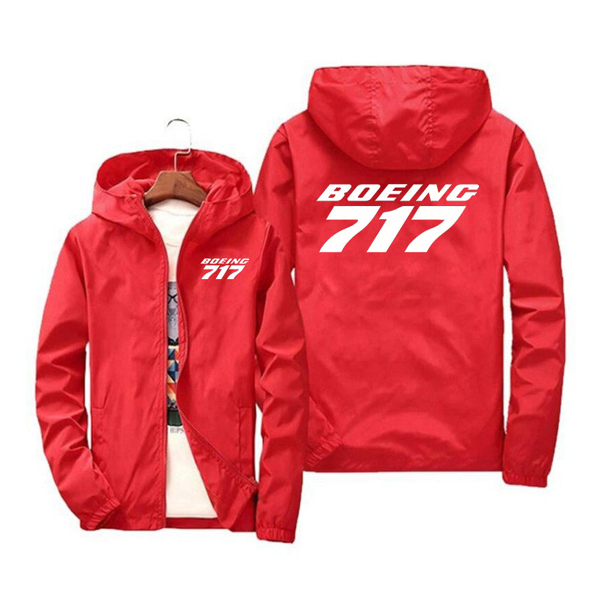 Boeing 717 & Text Designed Windbreaker Jackets