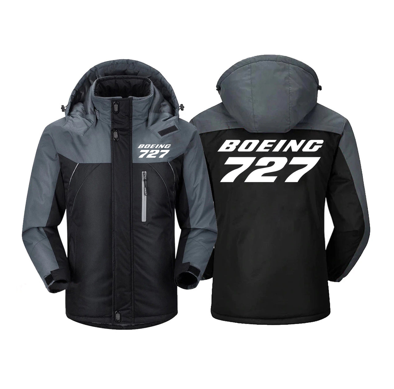 Boeing 727 & Text Designed Thick Winter Jackets