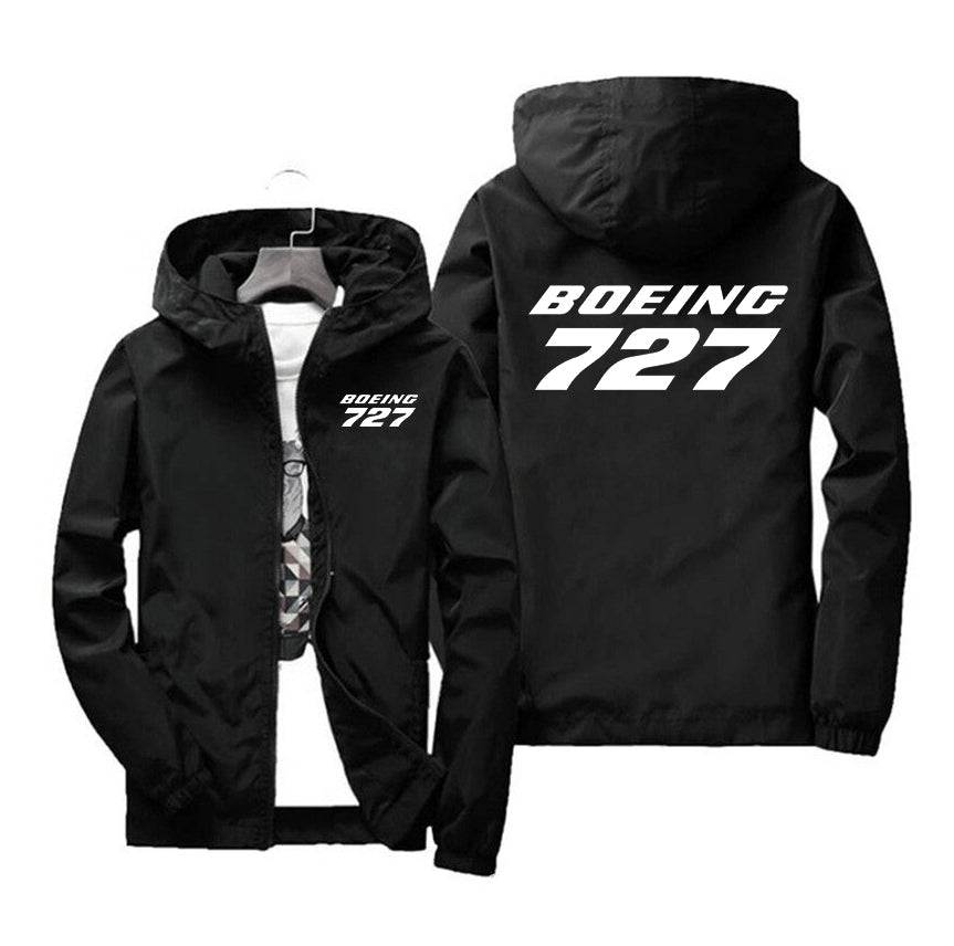 Boeing 727 & Text Designed Windbreaker Jackets