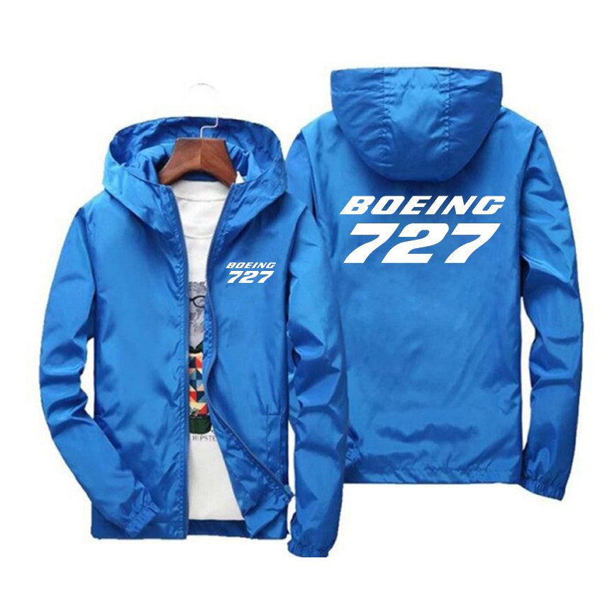 Boeing 727 & Text Designed Windbreaker Jackets