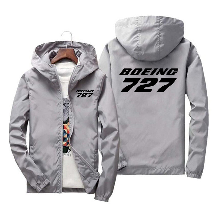 Boeing 727 & Text Designed Windbreaker Jackets