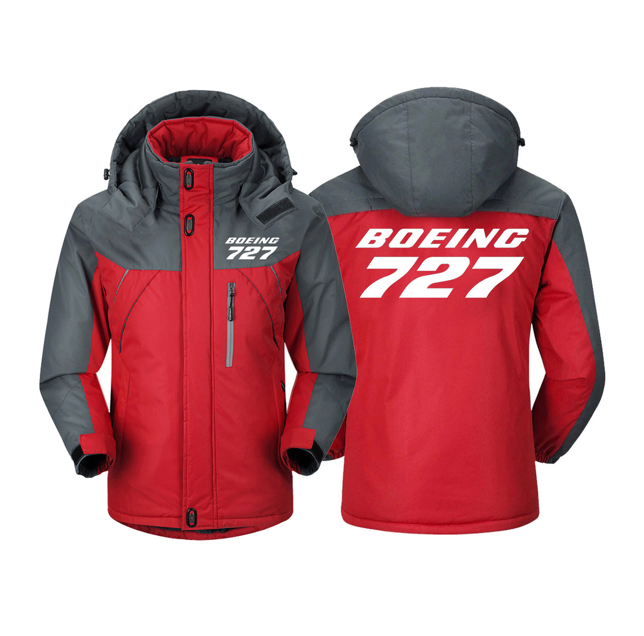 Boeing 727 & Text Designed Thick Winter Jackets