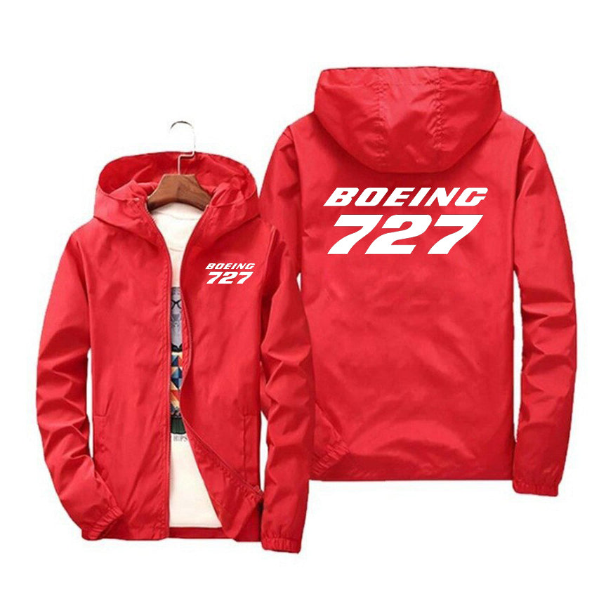 Boeing 727 & Text Designed Windbreaker Jackets