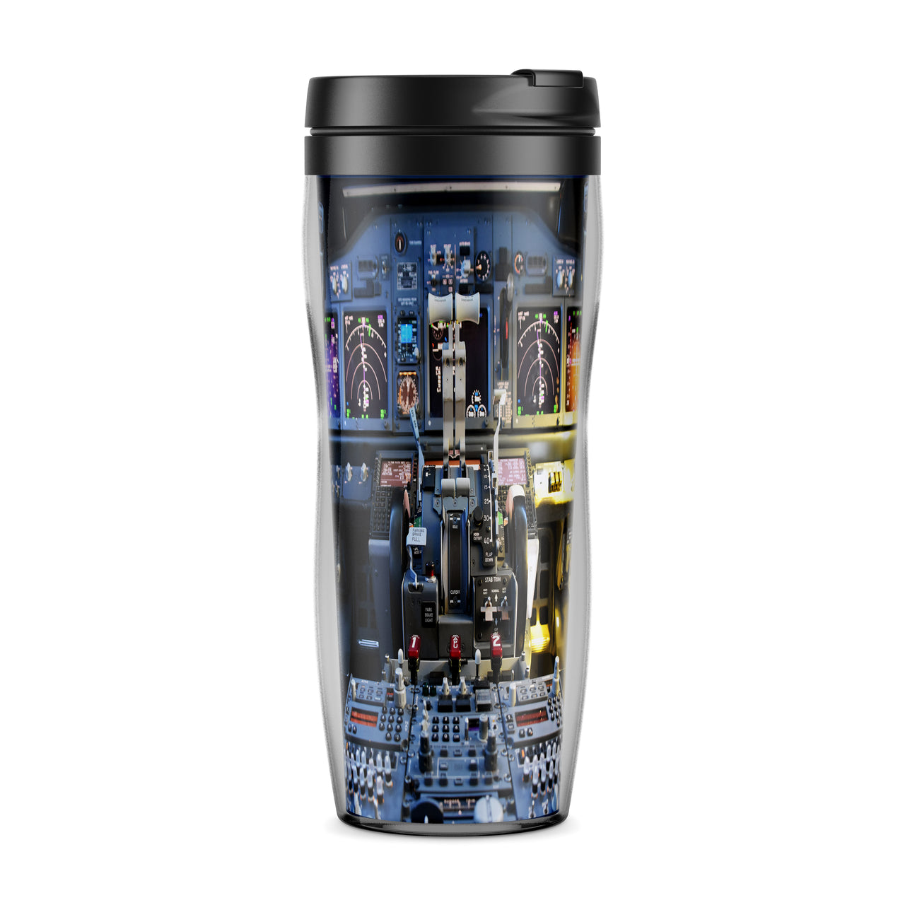 Boeing 737 Cockpit-Vertical Designed Plastic Travel Mugs