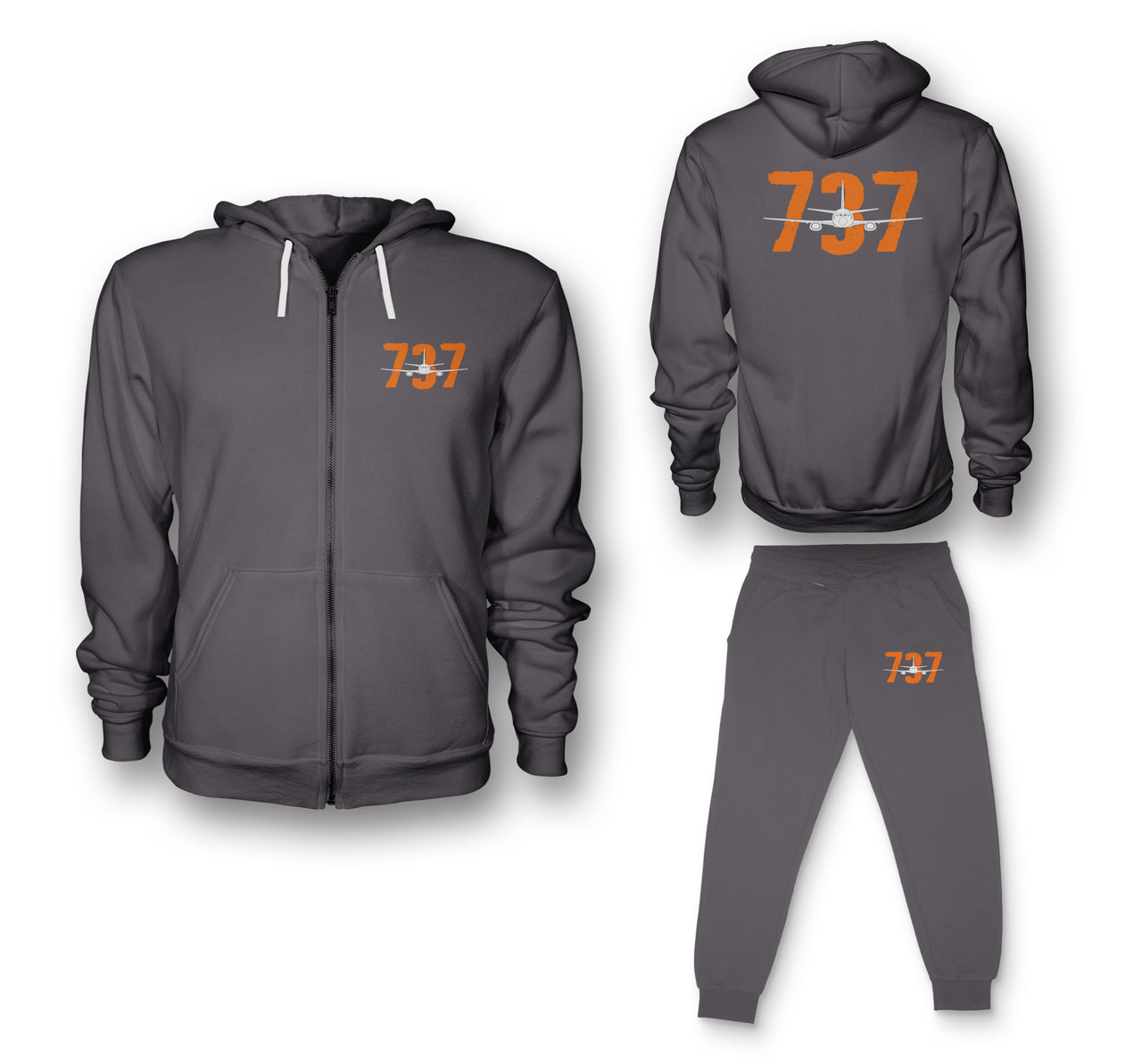 Boeing 737 Designed Designed Zipped Hoodies & Sweatpants Set