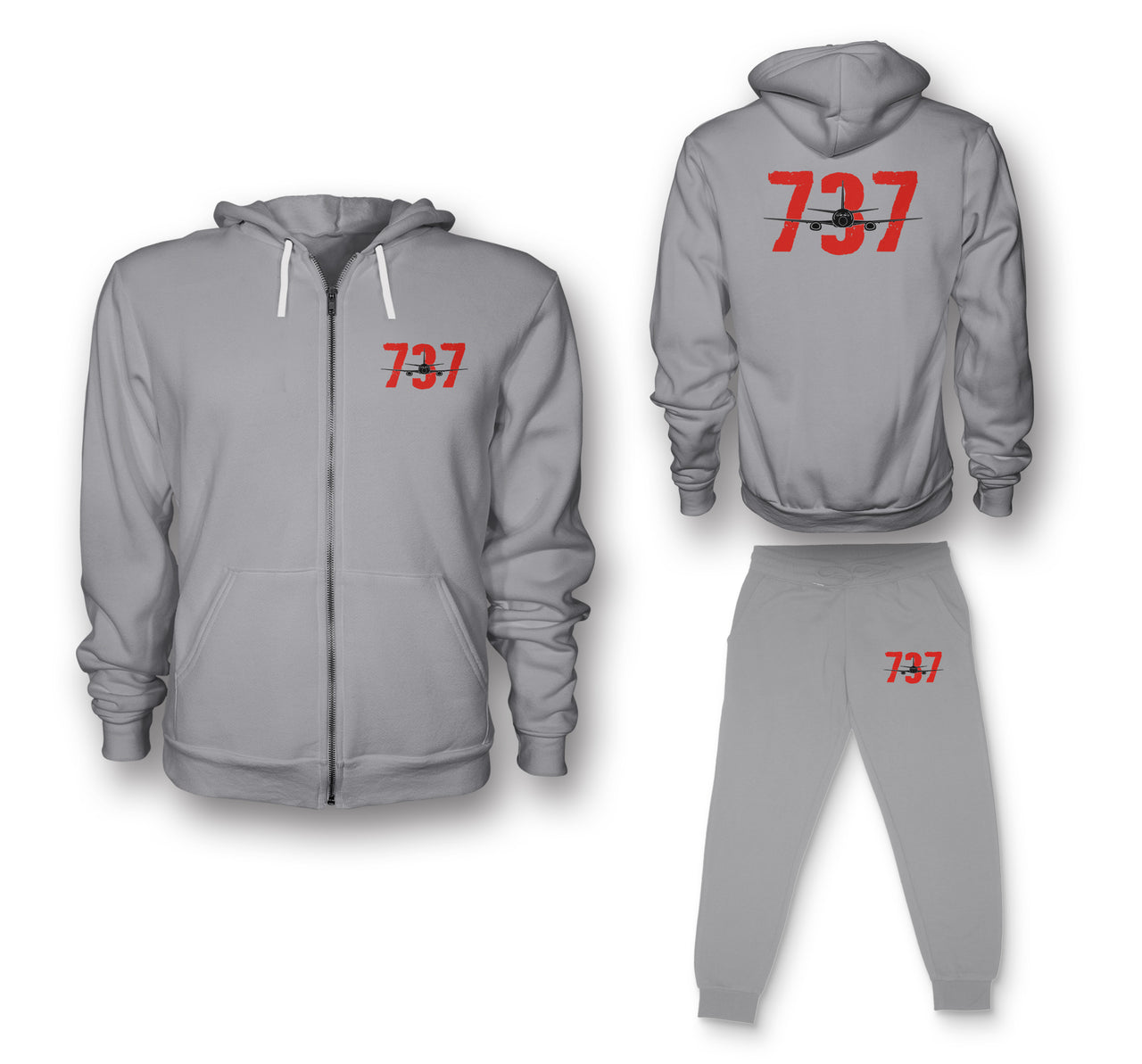 Boeing 737 Designed Designed Zipped Hoodies & Sweatpants Set