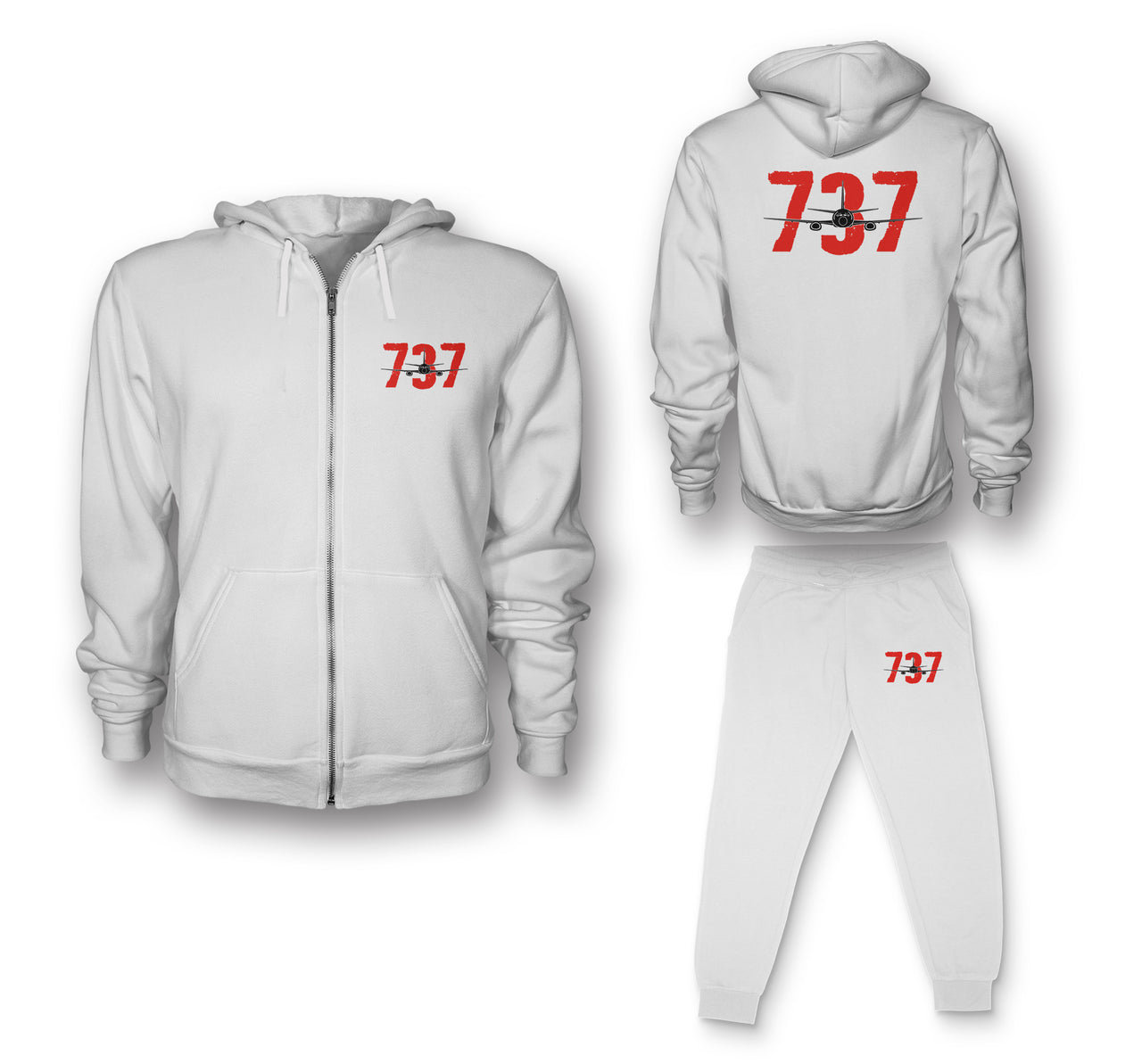 Boeing 737 Designed Designed Zipped Hoodies & Sweatpants Set