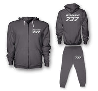 Thumbnail for Boeing 737 & Text Designed Zipped Hoodies & Sweatpants Set