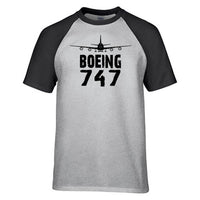 Thumbnail for Boeing 747 & Plane Designed Raglan T-Shirts