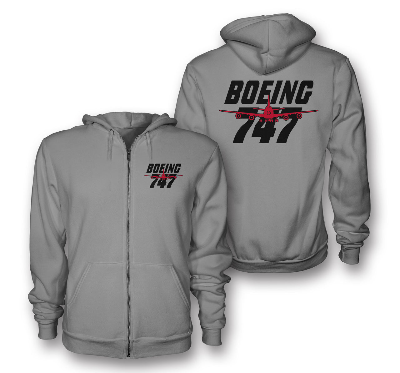 Amazing Boeing 747 Designed Zipped Hoodies