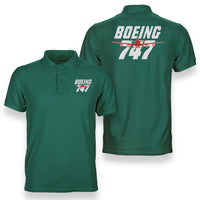 Thumbnail for Amazing Boeing 747 Designed Double Side Polo T-Shirts