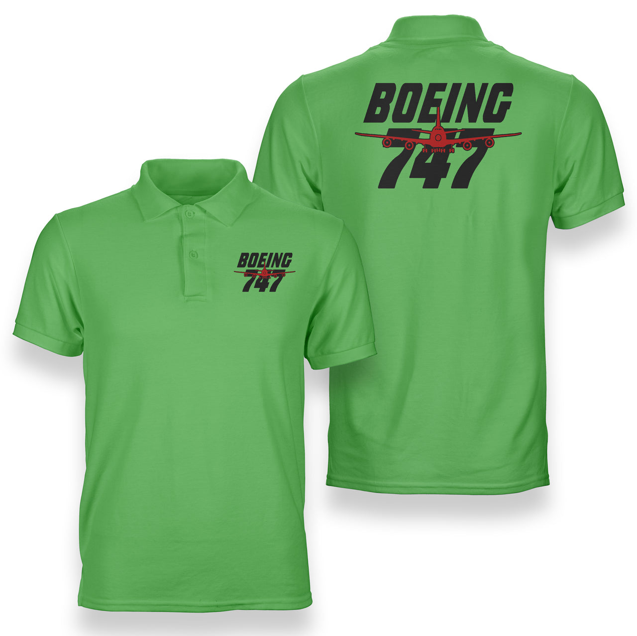 Amazing Boeing 747 Designed Double Side Polo T-Shirts