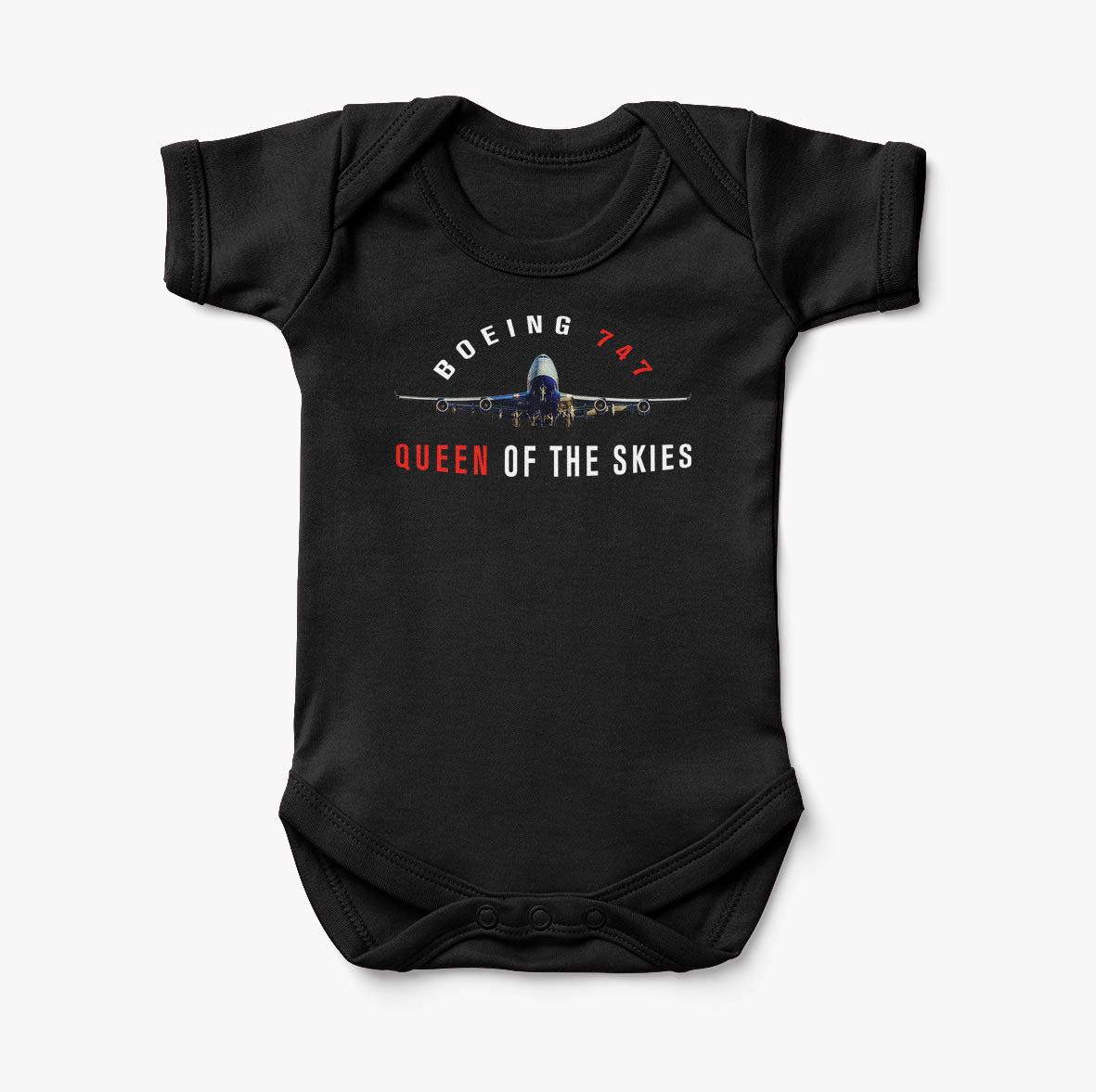 Boeing 747 Queen of the Skies Designed Baby Bodysuits