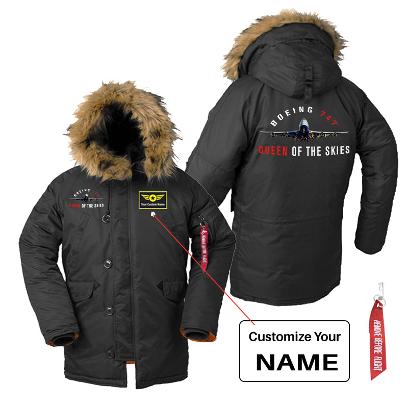 Boeing 747 Queen of the Skies Designed Parka Bomber Jackets