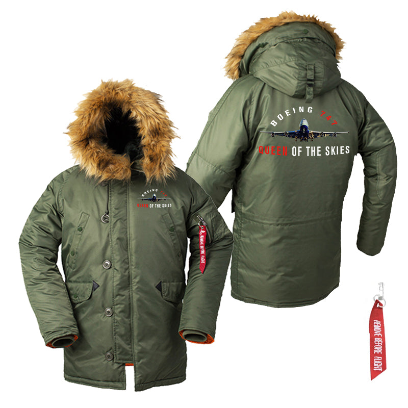 Boeing 747 Queen of the Skies Designed Parka Bomber Jackets