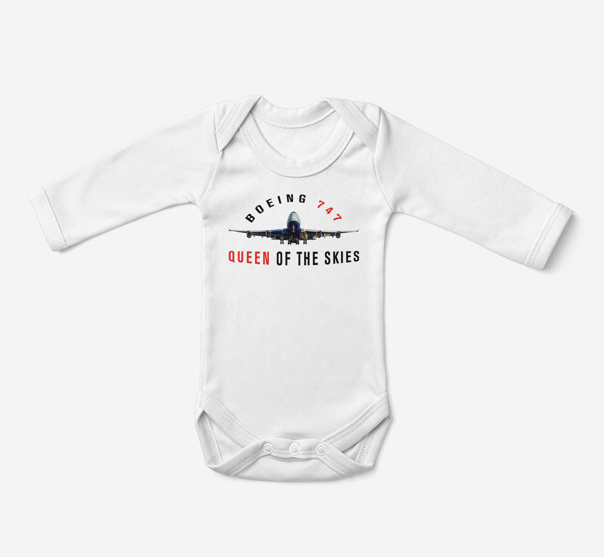 Boeing 747 Queen of the Skies Designed Baby Bodysuits