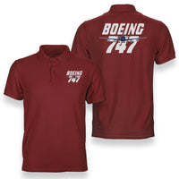 Thumbnail for Amazing Boeing 747 Designed Double Side Polo T-Shirts