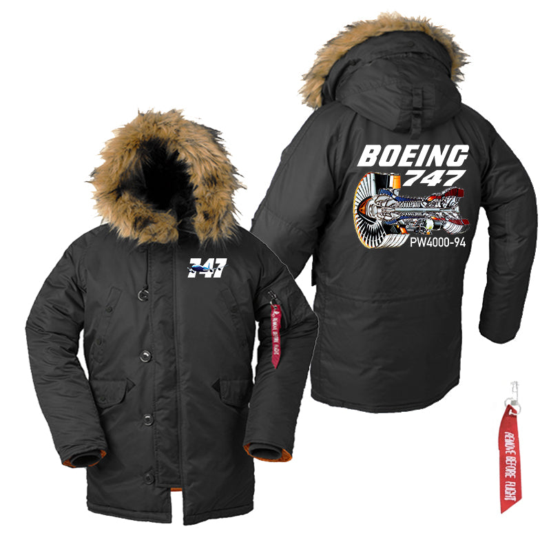 Boeing 747 & PW4000-94 Engine Designed Parka Bomber Jackets